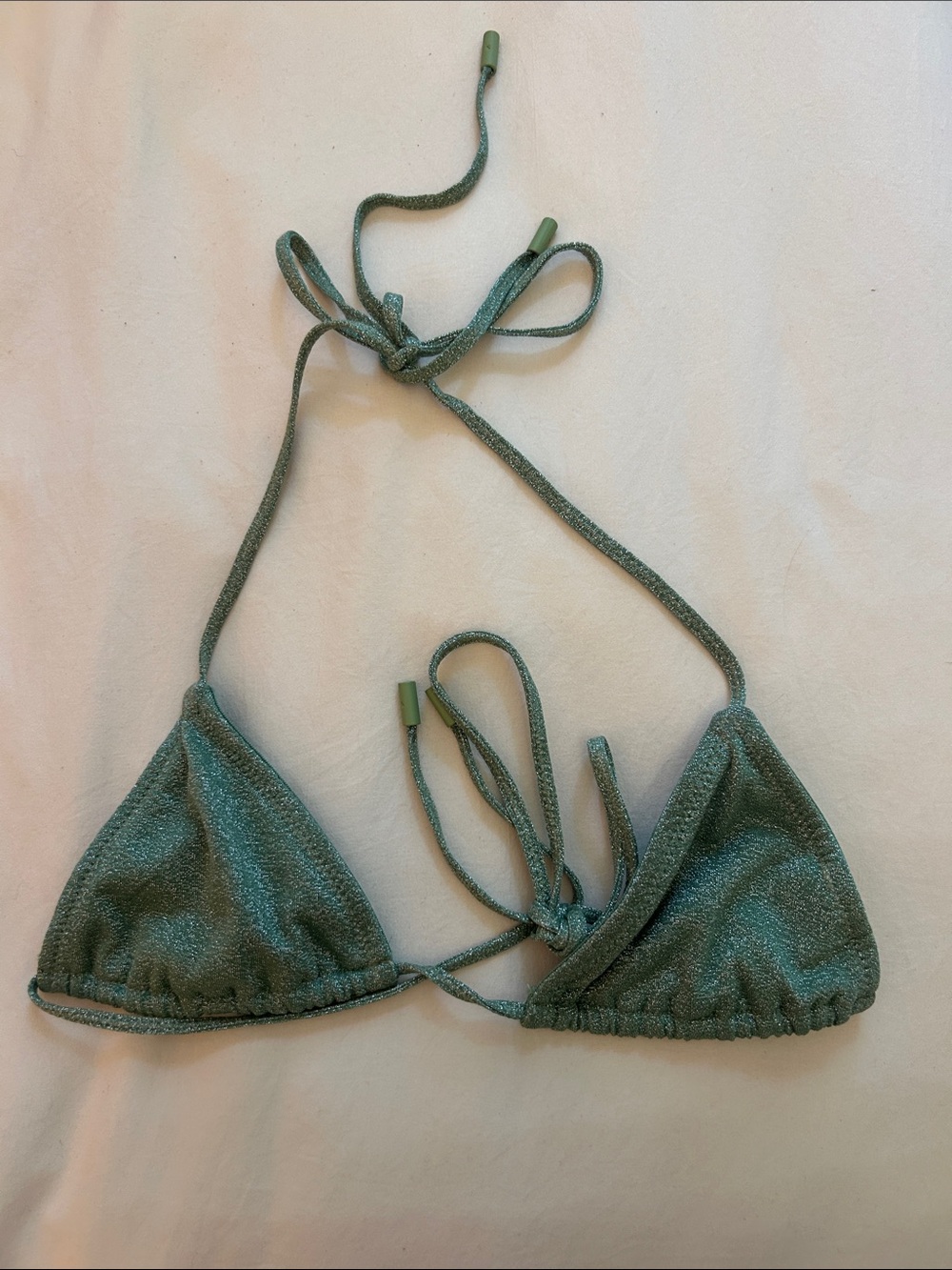 triangl swimwear Metallic Sage Triangle Bikini Top